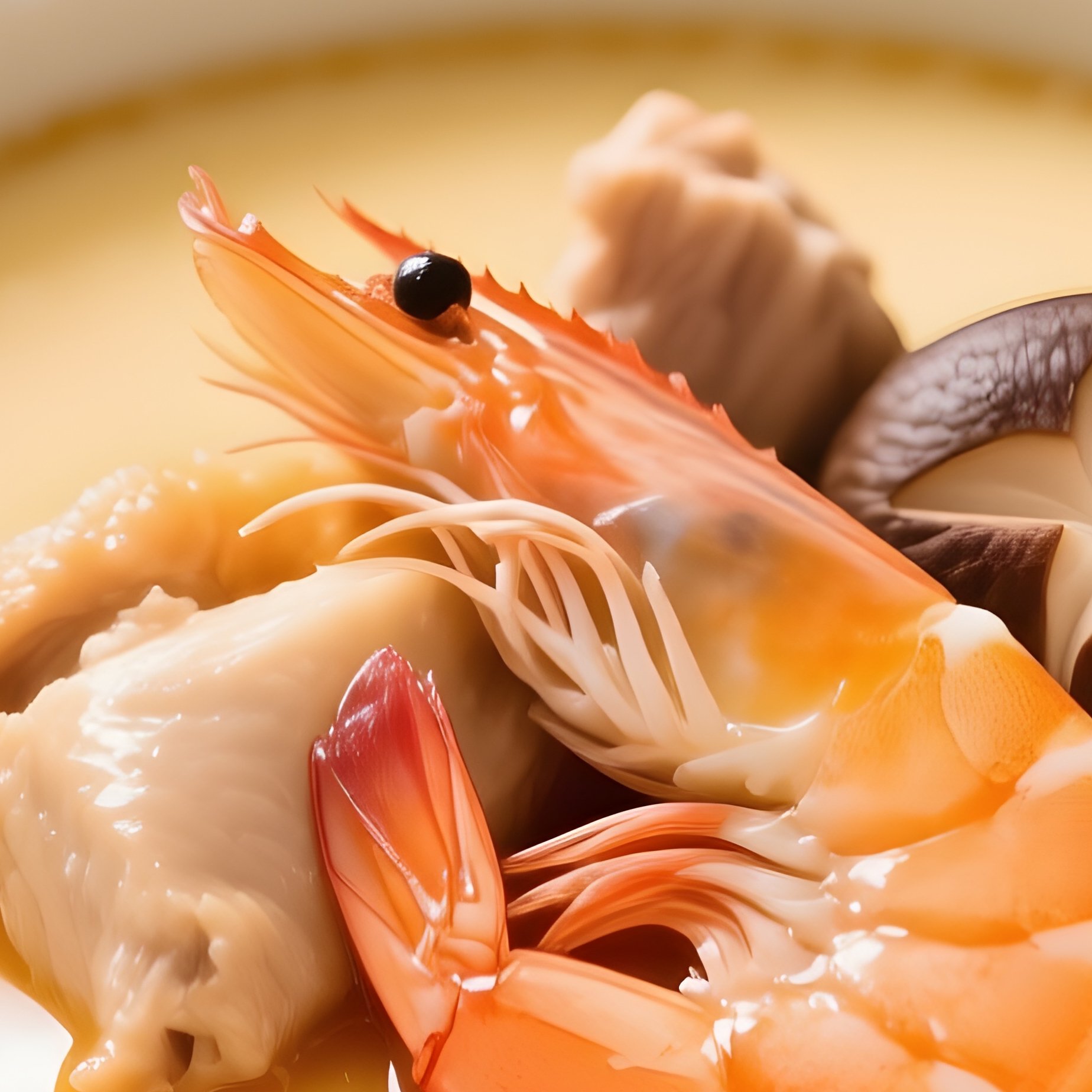 Chawanmushi Savory Steamed Egg Custard With Shrimp Mushroom And Chicken - Full Resolution Quality Preview
