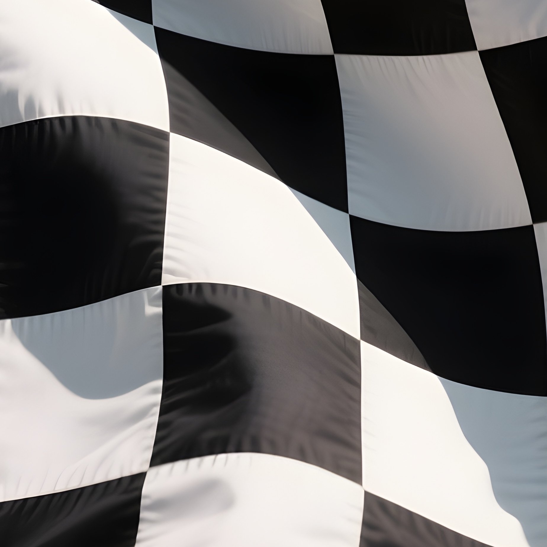 Checkered Flag: A Black And White Checkered Flag Waving In The Wind, Symbolizing The Finish Line And Project Completion. - Full Resolution Quality Preview
