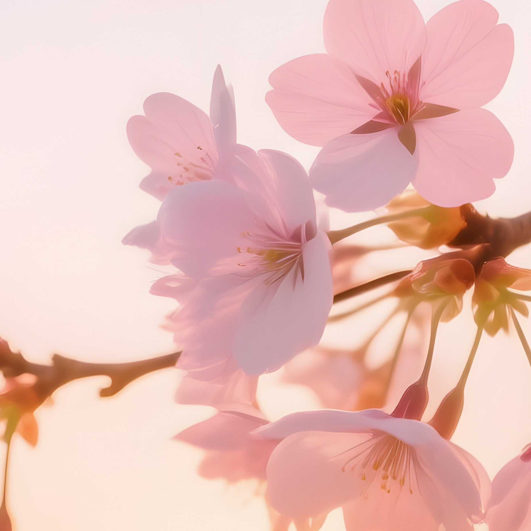 Cherry Blossom Branches Cherry Blossom Sunset - Full Resolution Quality Preview