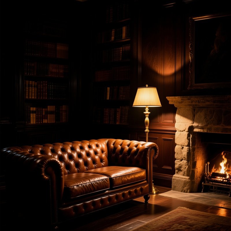 Chesterfield Sofa In Moody Library