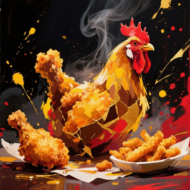 Chicken And Fried Dishes Abstract Concept