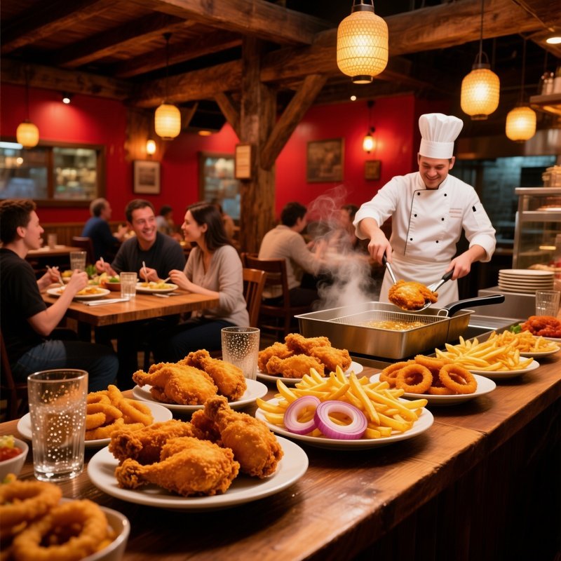 Chicken And Fried Dishes Restaurant Scene