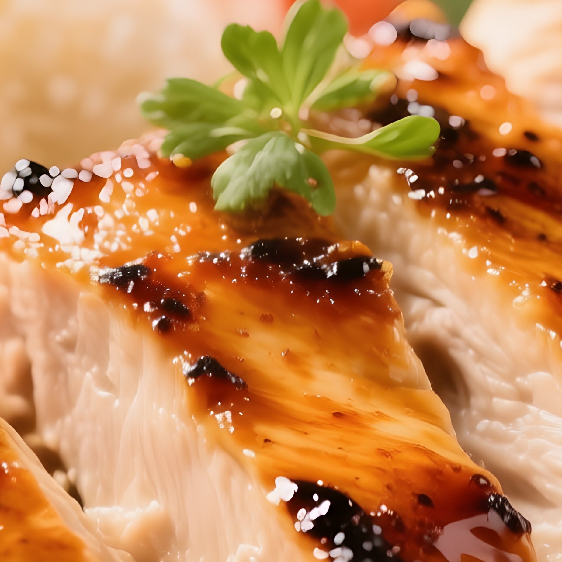 Chicken Teriyaki With Grilled Chicken Glazed In Soy Sauce, Mirin, Sugar, And Sake - Full Resolution Quality Preview