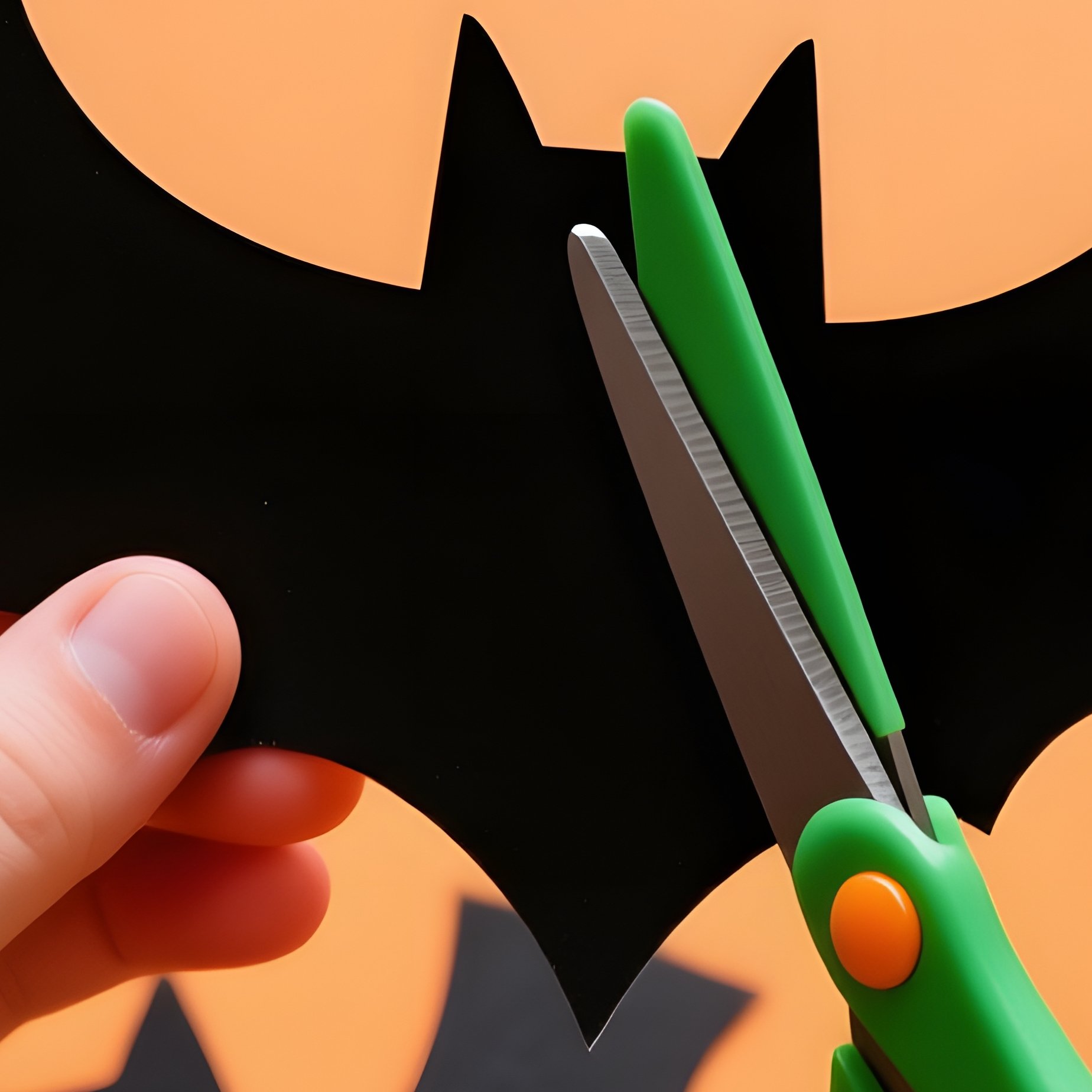 Child Cutting Out Bat Shapes For Halloween Halloween Crafts - Full Resolution Quality Preview