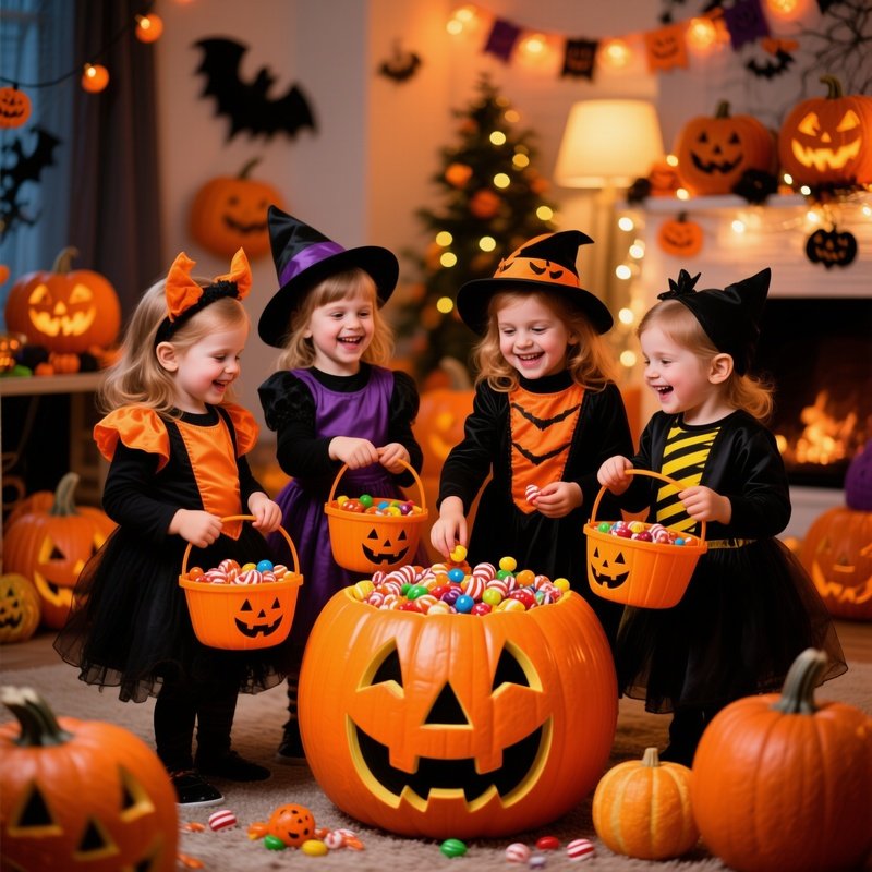 Children Celebrating Halloween Halloween Celebration