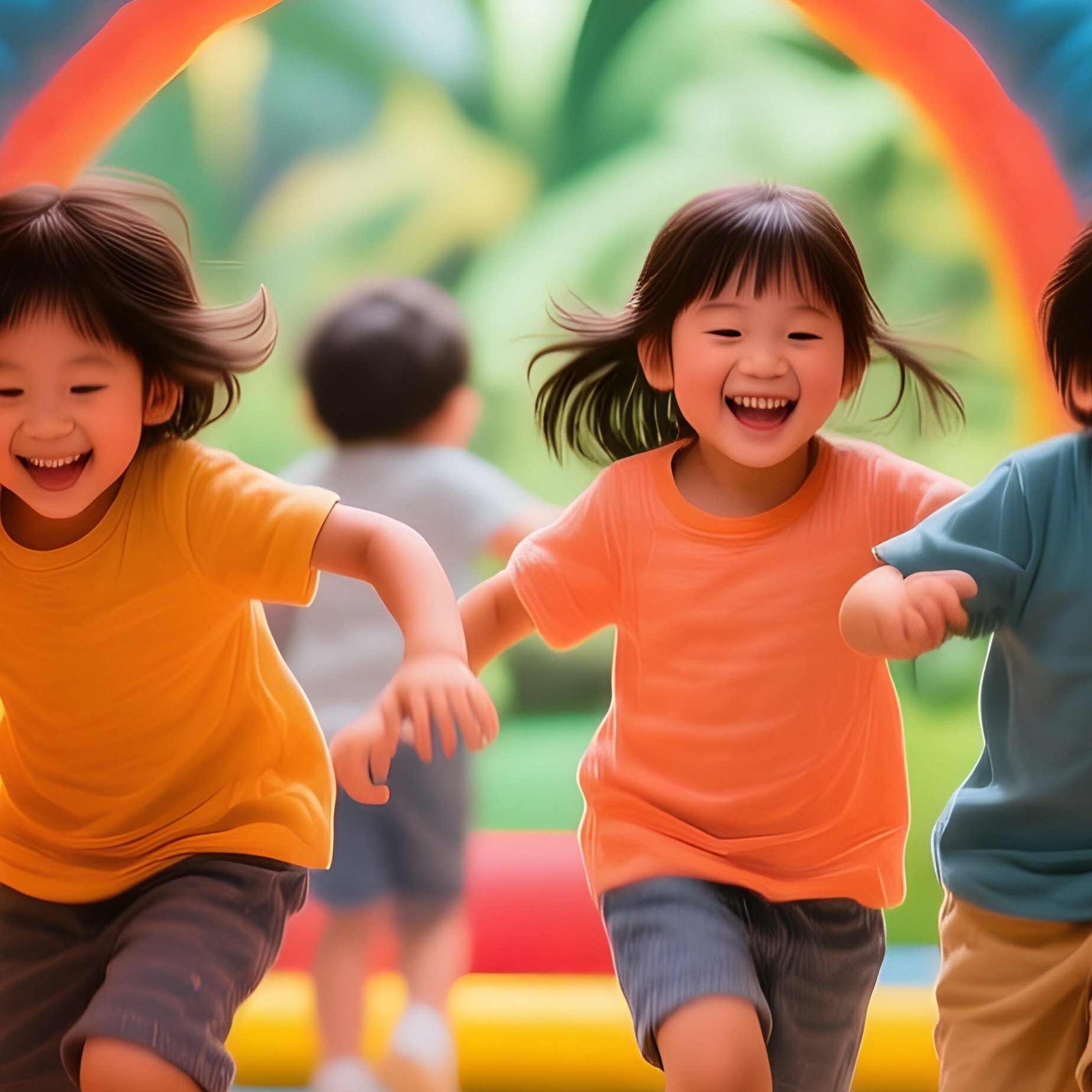 Children Climbing Jungle Gym Tunnel - Full Resolution Quality Preview