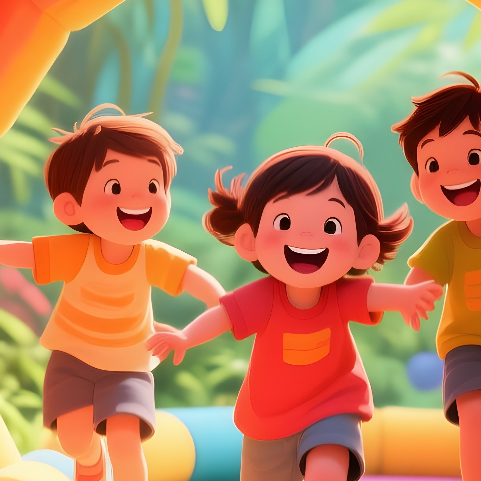 Children Climbing Jungle Gym Tunnel Digital Art - Full Resolution Quality Preview