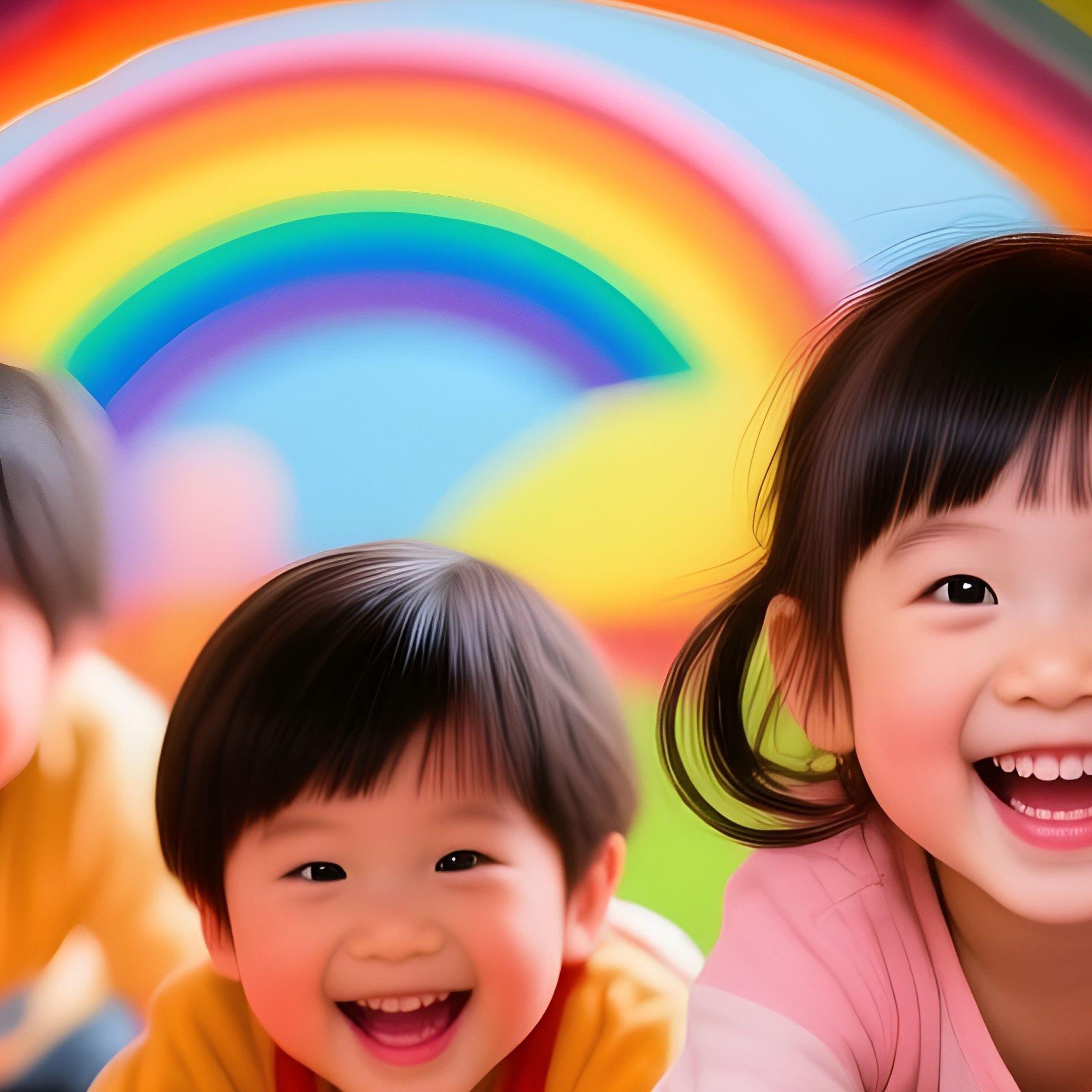 Children Crawling Through Rainbow Tunnel Of Soft Foam Arches - Full Resolution Quality Preview