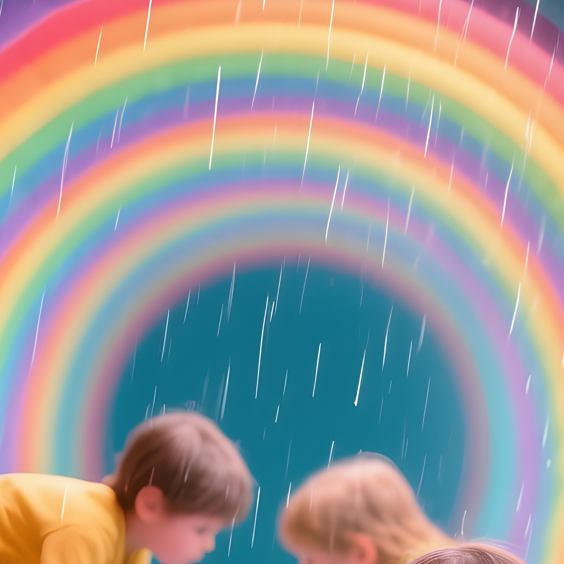 Children Crawling Through Rainbow Tunnel Of Soft Foam Arches Computer Generated - Full Resolution Quality Preview