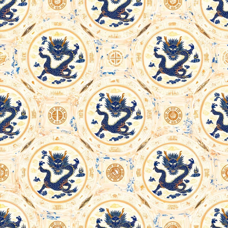Chinese Dragon Motifs In A Circular Pattern Chinese Art Dragon