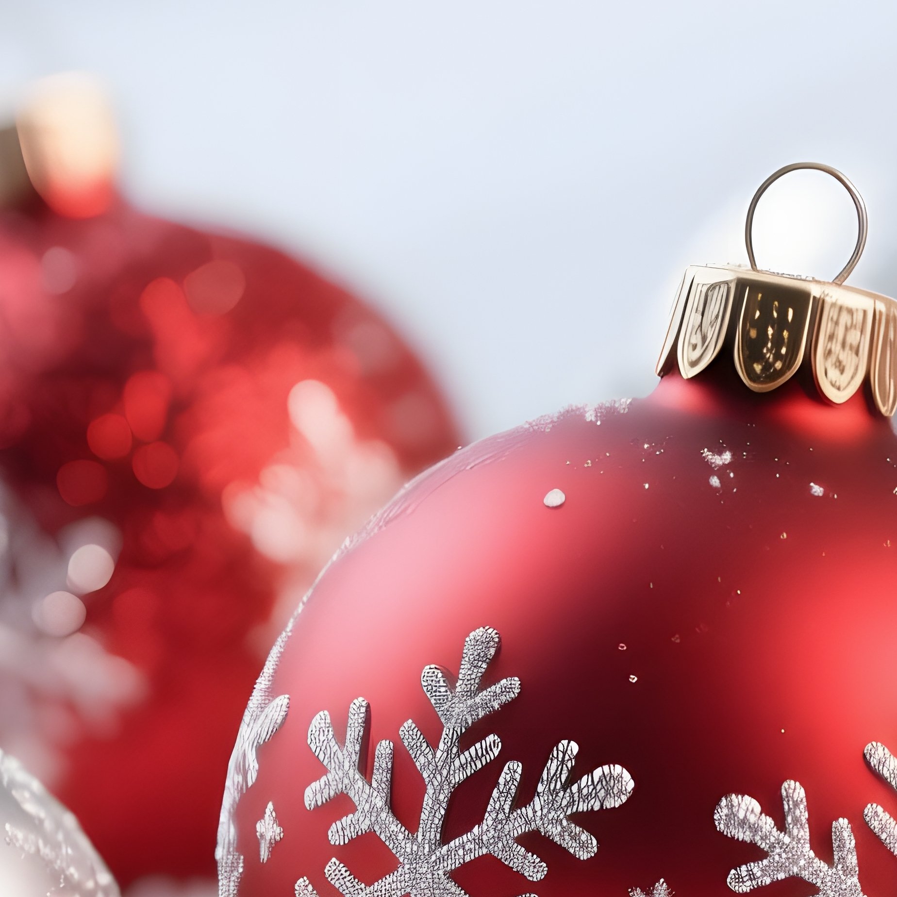 Christmas Ornaments On A Snowy Background Christmas Winter - Full Resolution Quality Preview