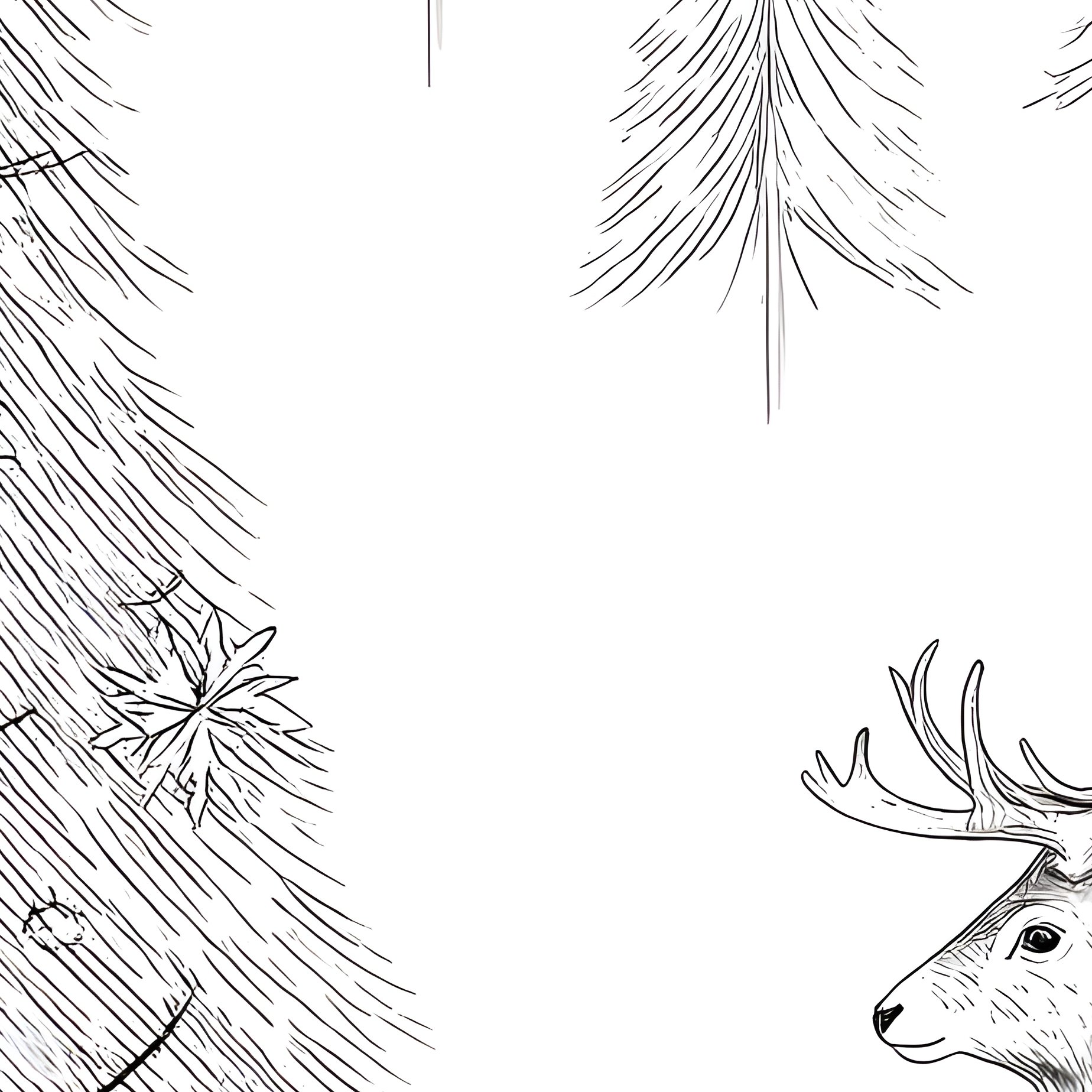 Christmas Scene With A Reindeer And Trees Christmas Reindeer - Full Resolution Quality Preview