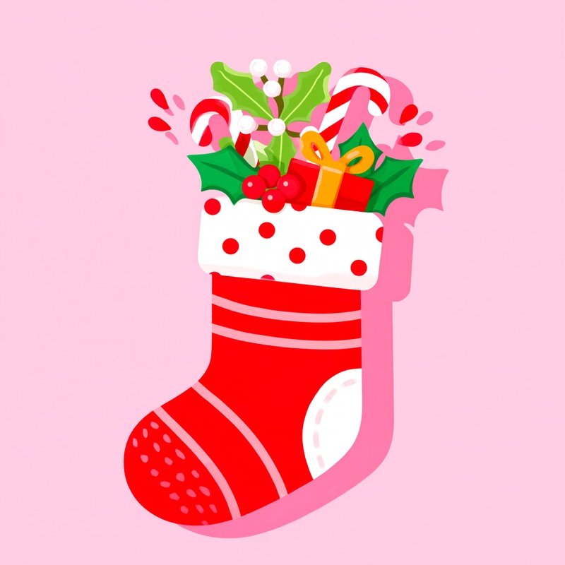 Christmas Stocking Filled With Holiday Items Christmas Holiday