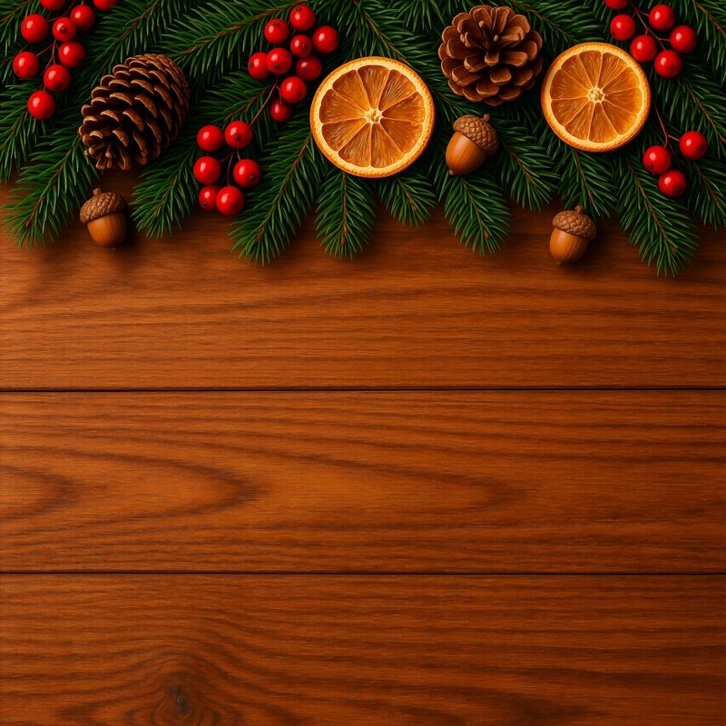 Christmas Themed Decoration On A Wooden Surface Christmas