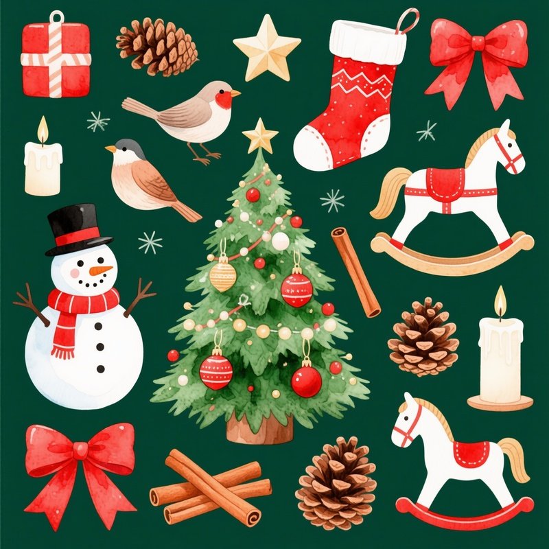 Christmas Themed Illustrations Christmas Holiday