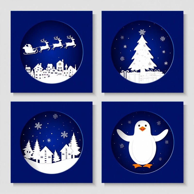 Christmas Themed Illustrations Christmas Holiday Cards