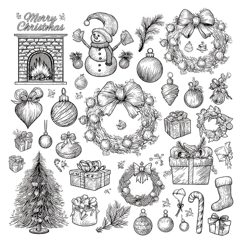 Christmas Themed Illustrations Christmas Holiday