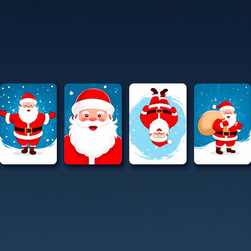 Christmas Themed Illustrations Featuring Santa Claus Christmas