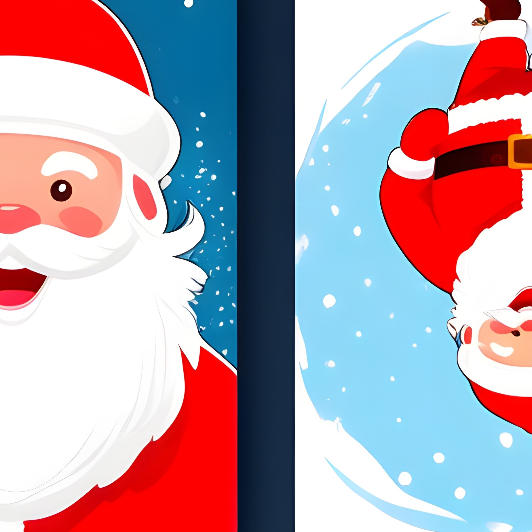 Christmas Themed Illustrations Featuring Santa Claus Christmas - Full Resolution Quality Preview