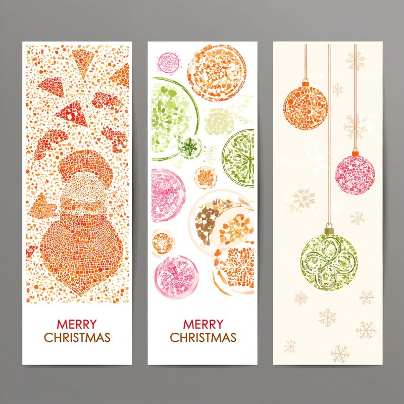 Christmas Themed Illustrations On Greeting Cards Christmas