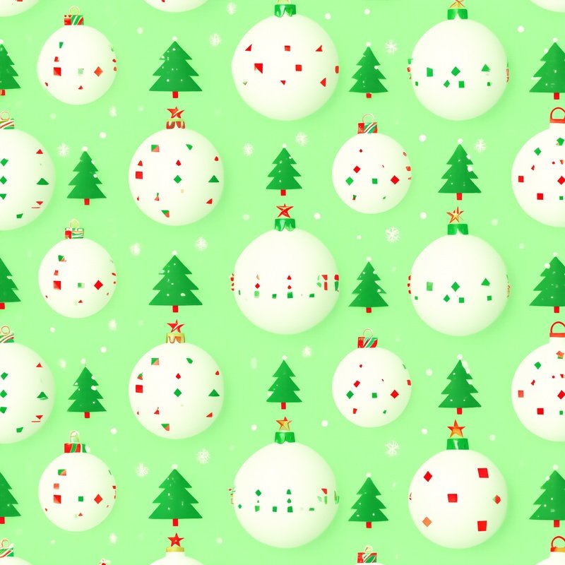 Christmas Themed Pattern Featuring Ornaments And Trees Christmas