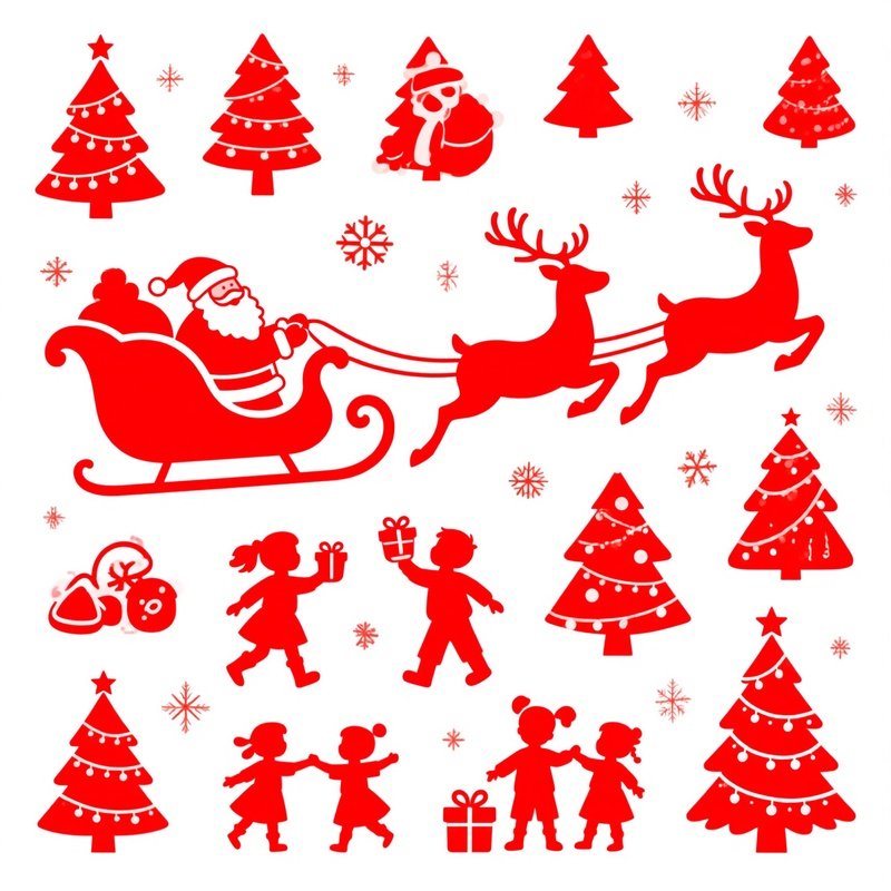 Christmas Themed Silhouette Scene Christmas Holiday