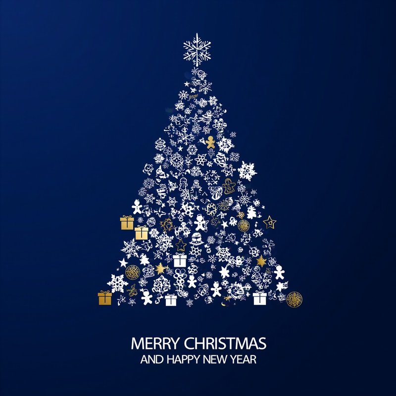 Christmas Tree Composed Of Various Holiday Symbols Christmas