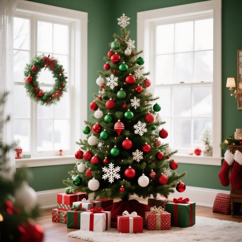 Christmas Tree Decorated For The Holiday Season Christmas Holiday