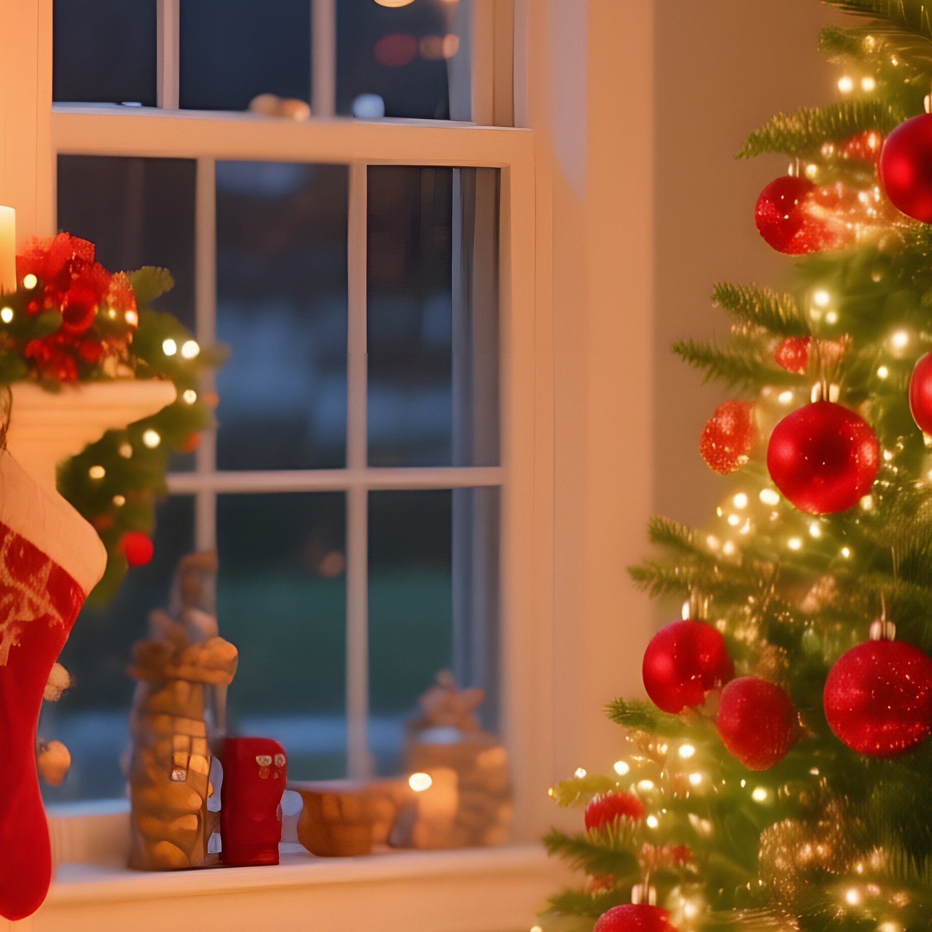 Christmas Tree In A Cozy Living Room Christmas Holiday - Full Resolution Quality Preview