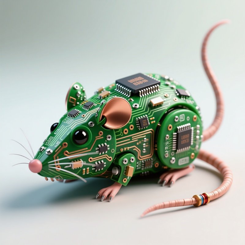 Circuit Board Mouse Exposed Pcb Soldered Chips