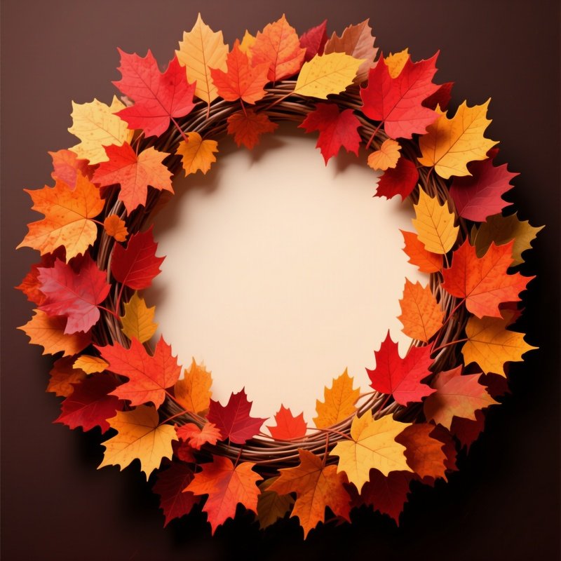 Circular Arrangement Of Autumn Leaves Autumn Leaves