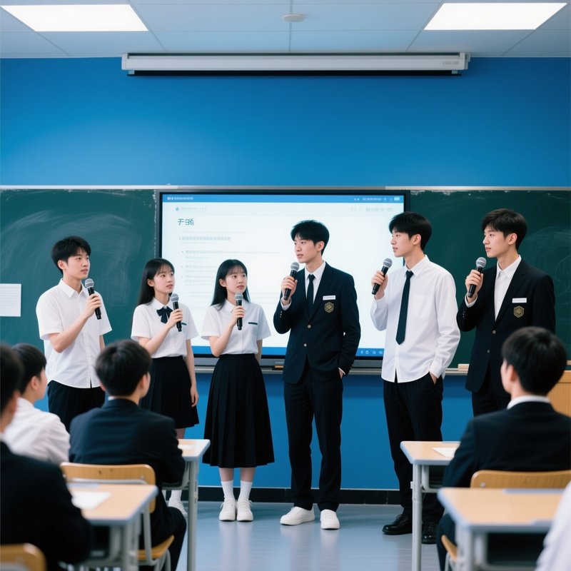 Classmates Giving Presentation