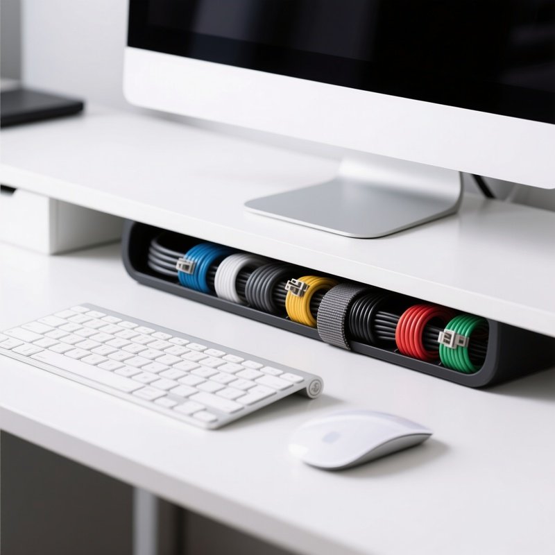 Clean Cable Management On Desk Setup