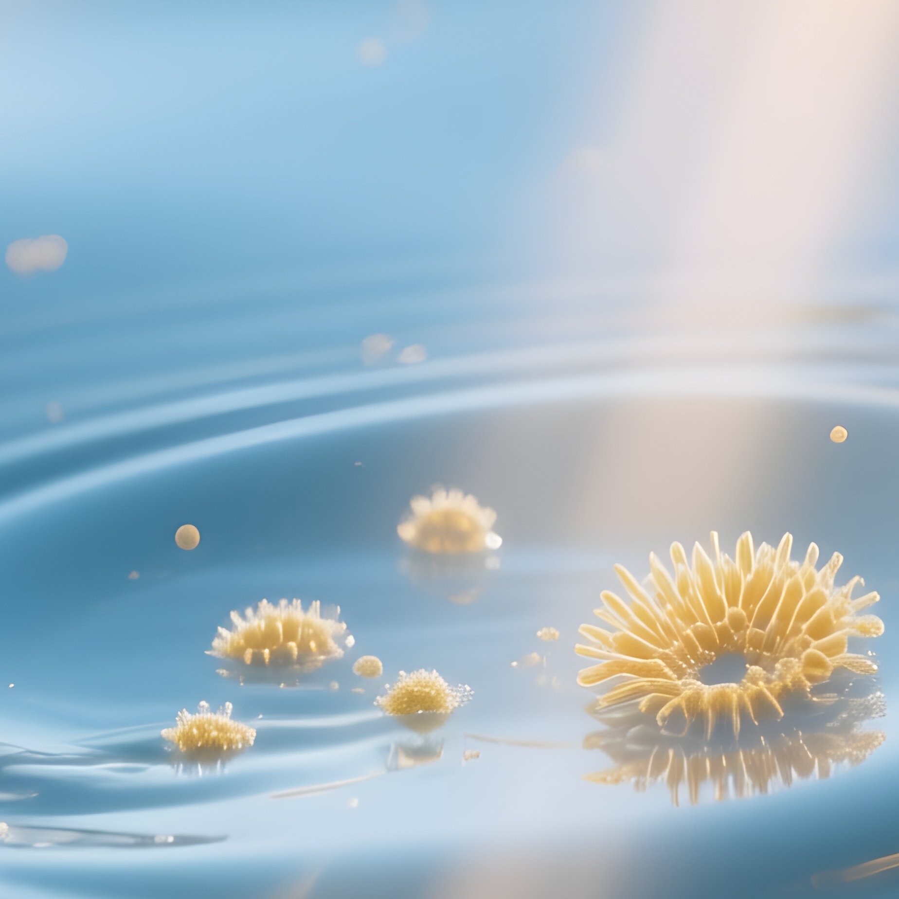 Clean Water Microscopic View With Sunlight Beams - Full Resolution Quality Preview