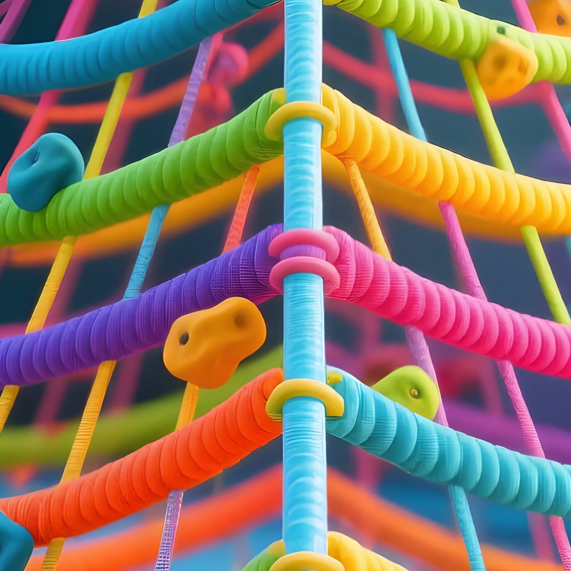 Climbing Net Pyramid On Padded Flooring - Full Resolution Quality Preview