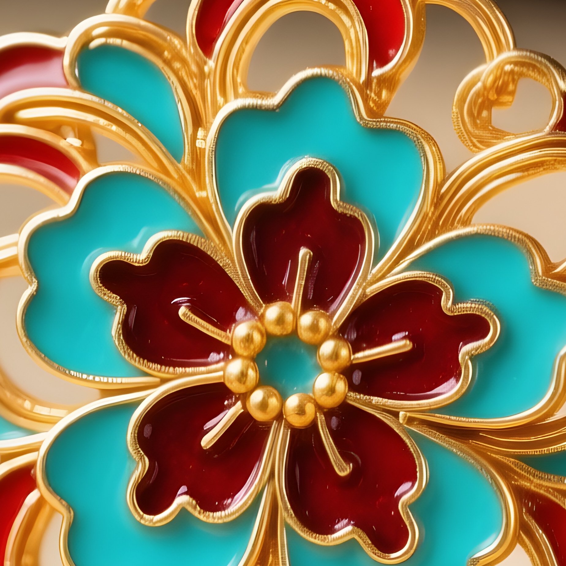 Cloisonne Pendant Floral Motifs - Full Resolution Quality Preview