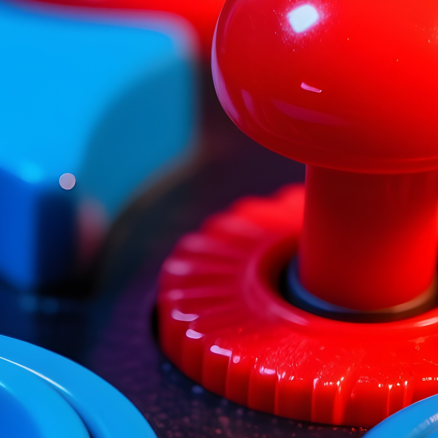 Close Up Of Convex Concave Colorful Arcade Buttons Red Blue Green - Full Resolution Quality Preview