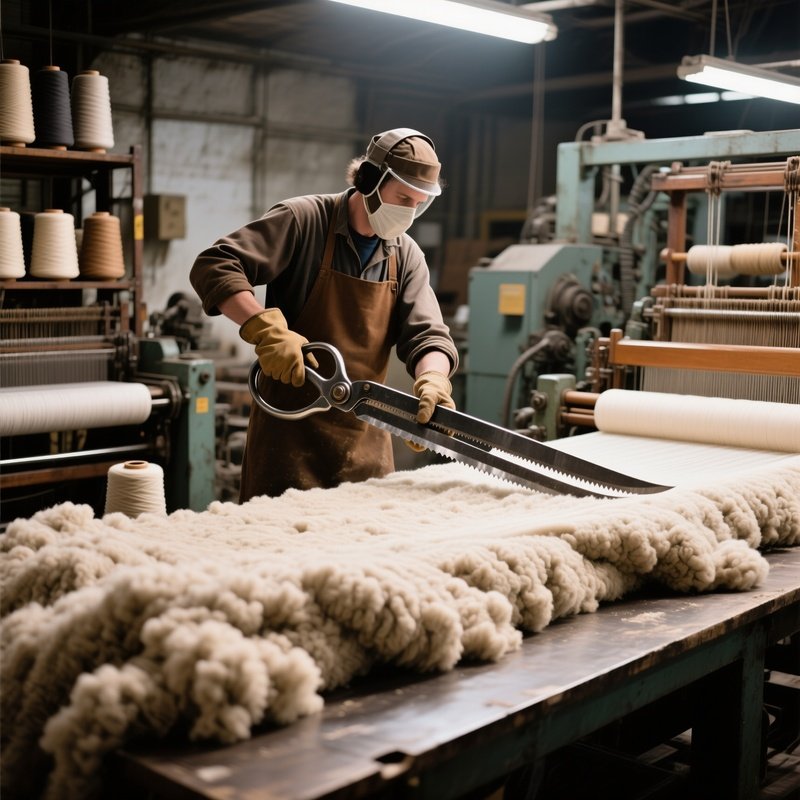 Cloth Shearing Wool Fabric With Heavy Shears