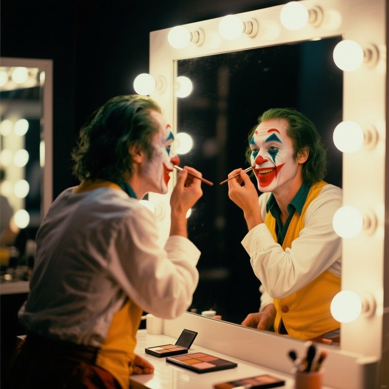 Clown Painting Face Mirror Soft Bulbs