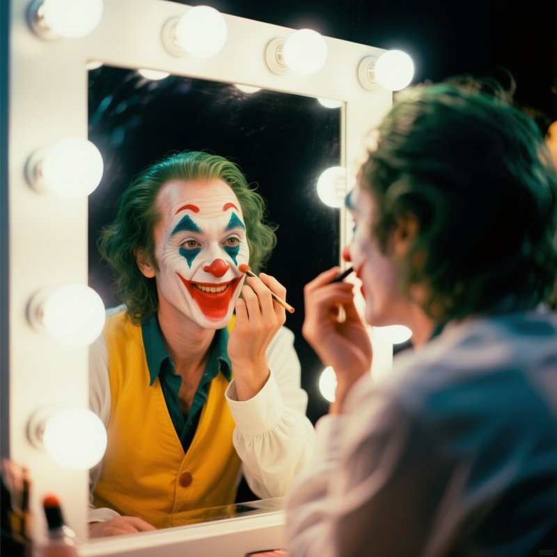 Clown Painting Face Mirror Soft Bulbs Fantasy