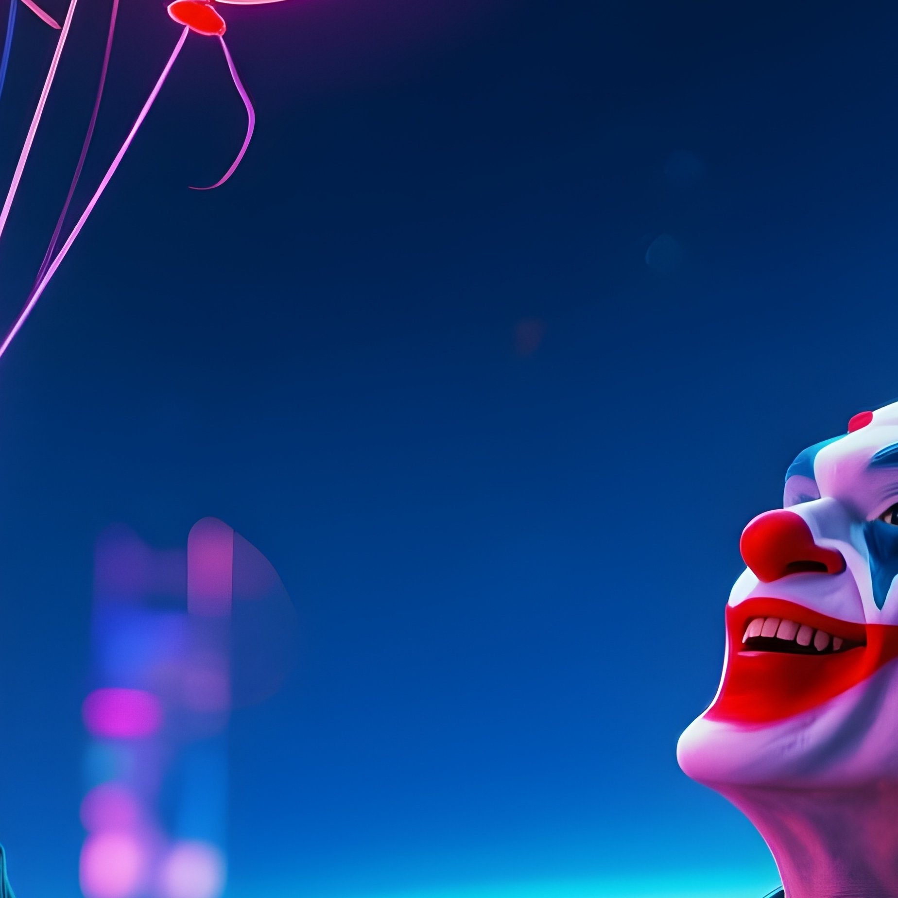 Clown With Shimmering Balloons Science Fiction - Full Resolution Quality Preview