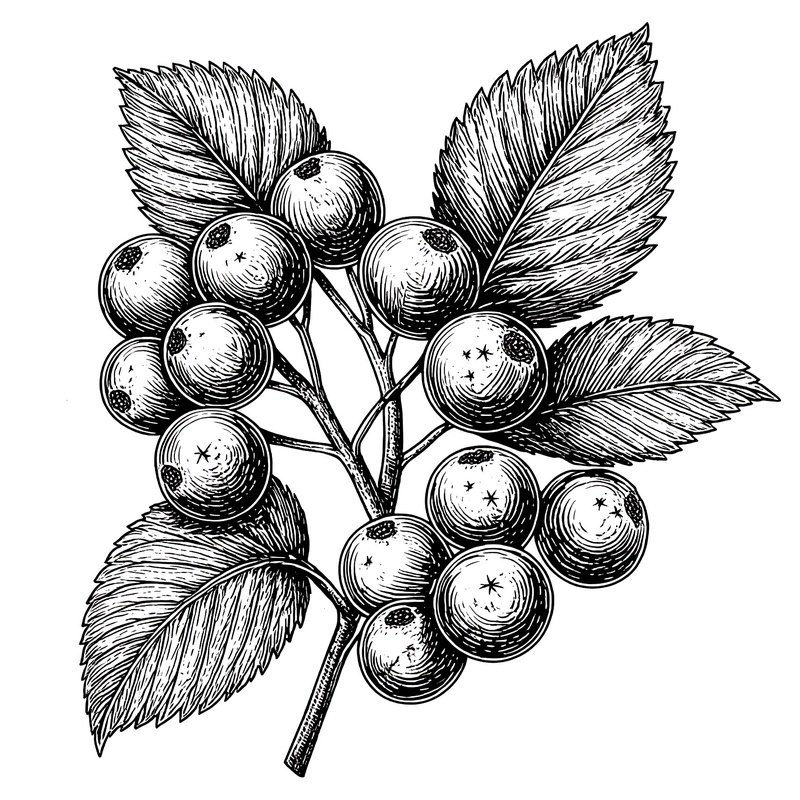 Cluster Of Berries On A Branch Berries Leaves