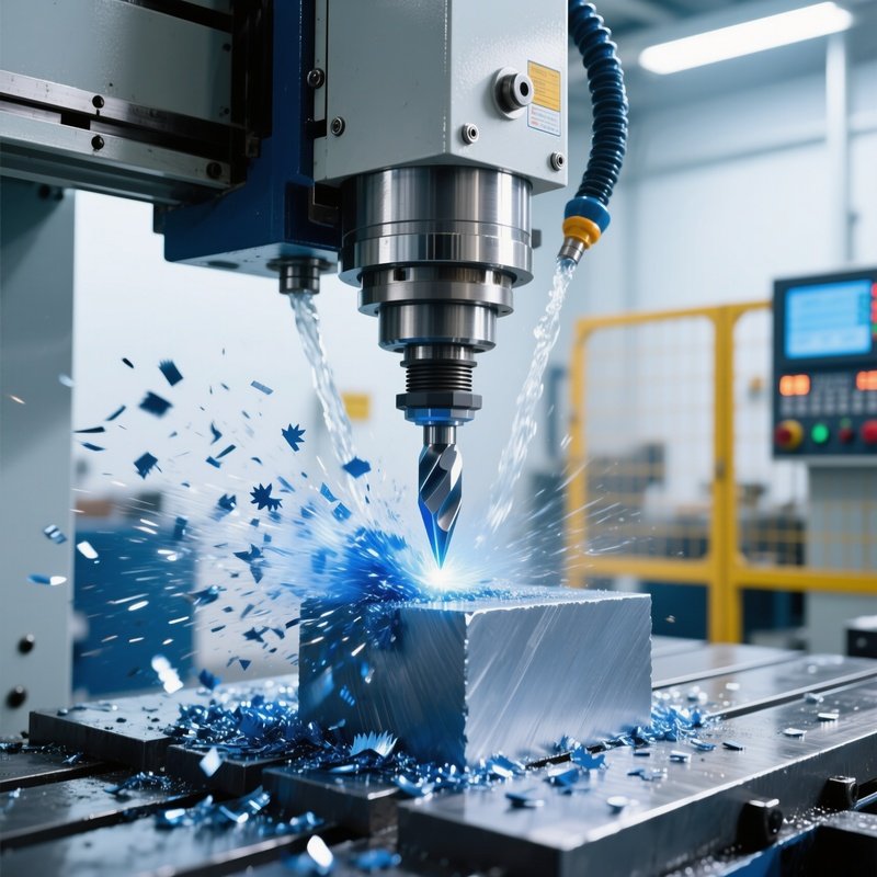 Cnc Milling Machine Cutting Steel With Tungsten Carbide Tip