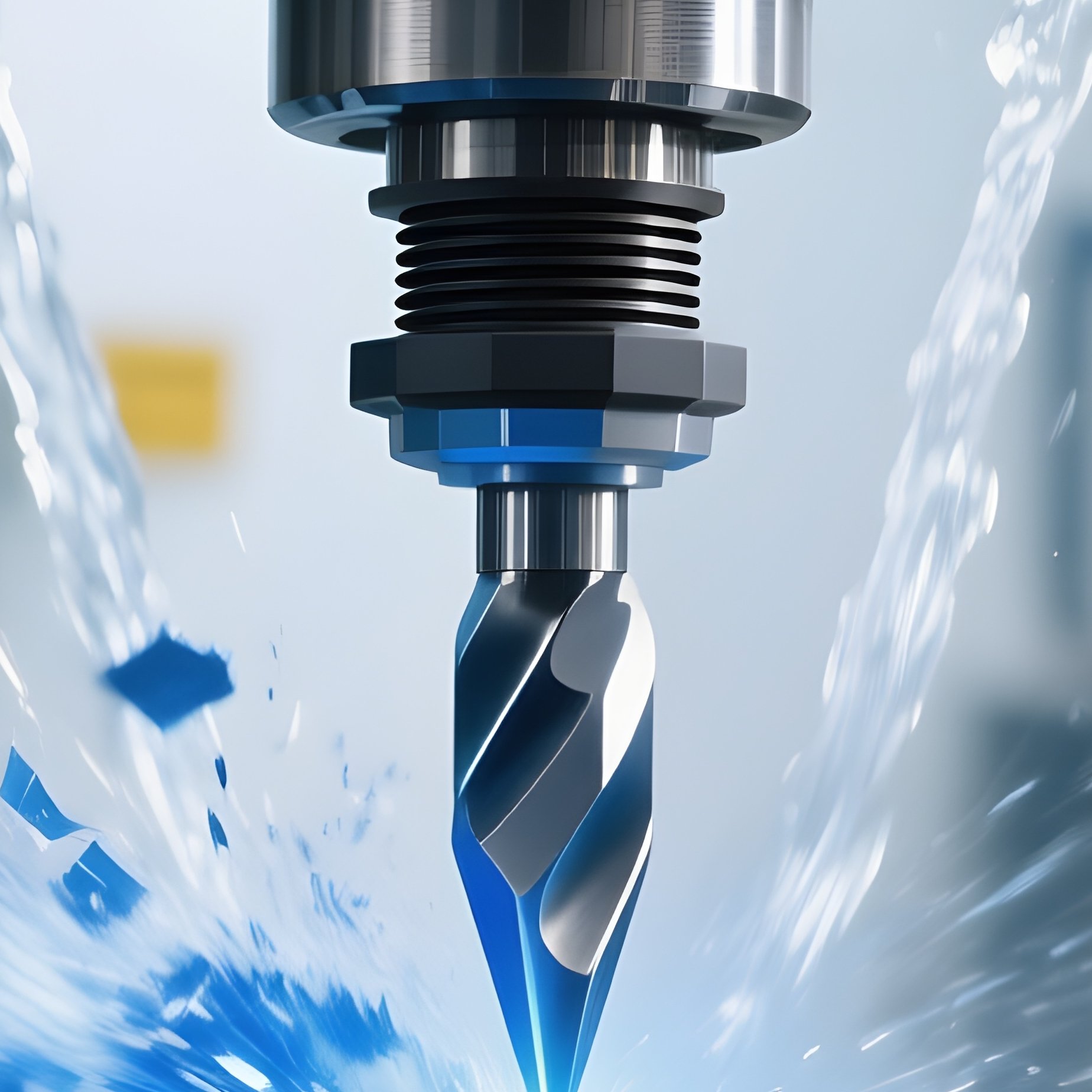 Cnc Milling Machine Cutting Steel With Tungsten Carbide Tip - Full Resolution Quality Preview