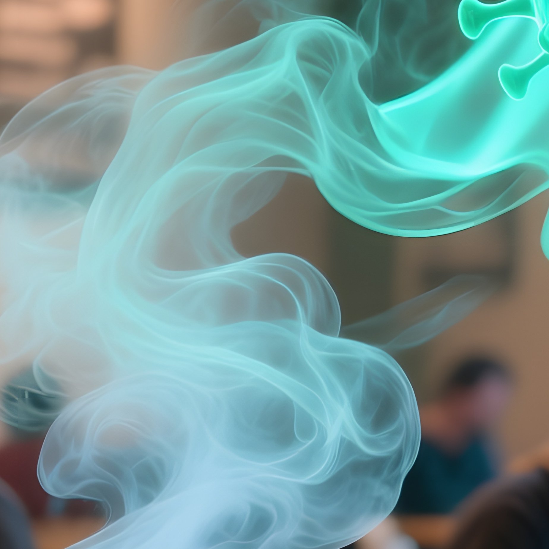 Coffee Shop With Glitch Virus Silhouettes - Full Resolution Quality Preview