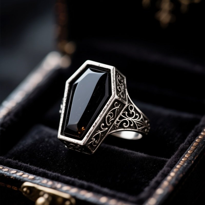 Coffin Ring Onyx Stone