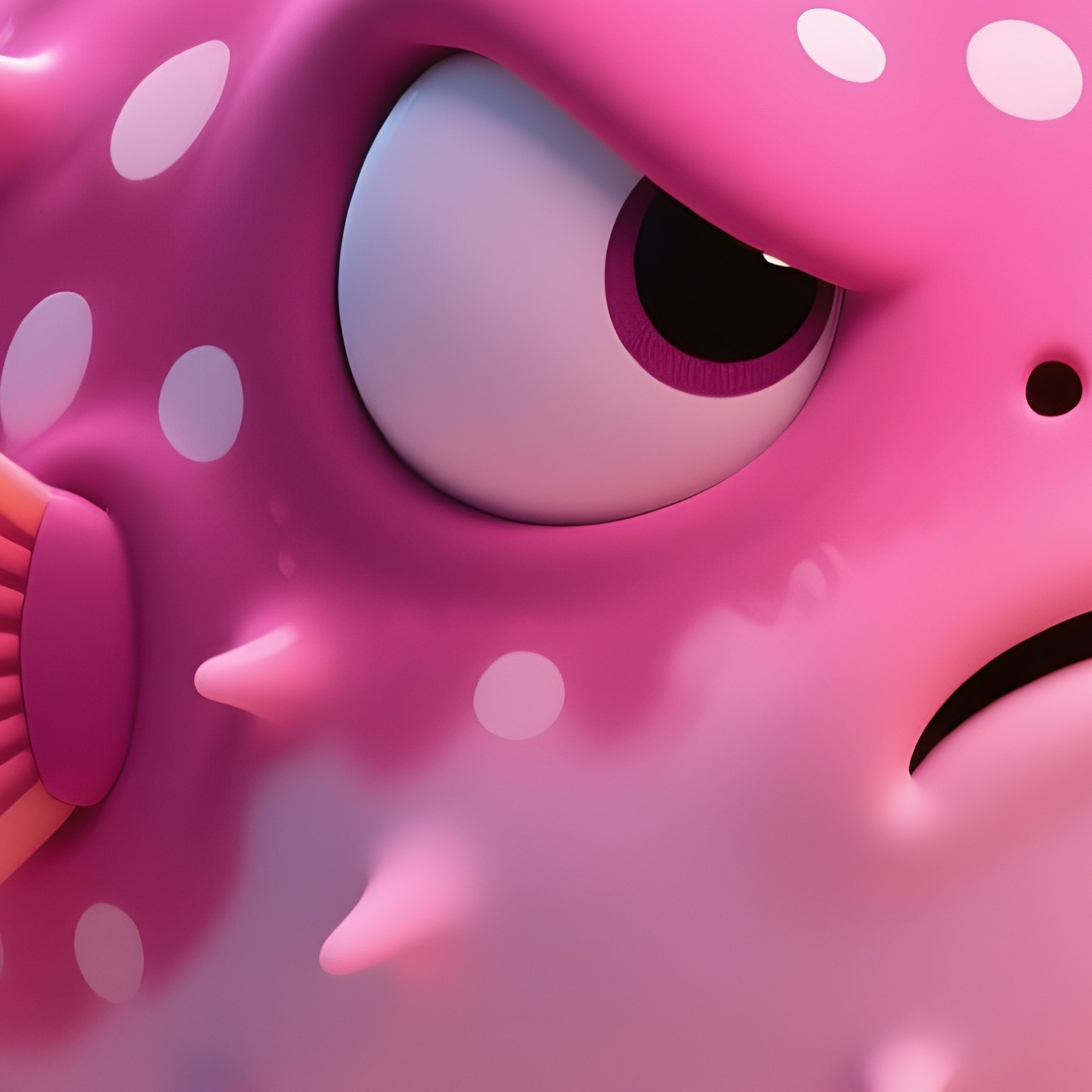 Coffinfish – Bright Pink Deepwater Puffer With A Cartoon Like Frown. - Full Resolution Quality Preview