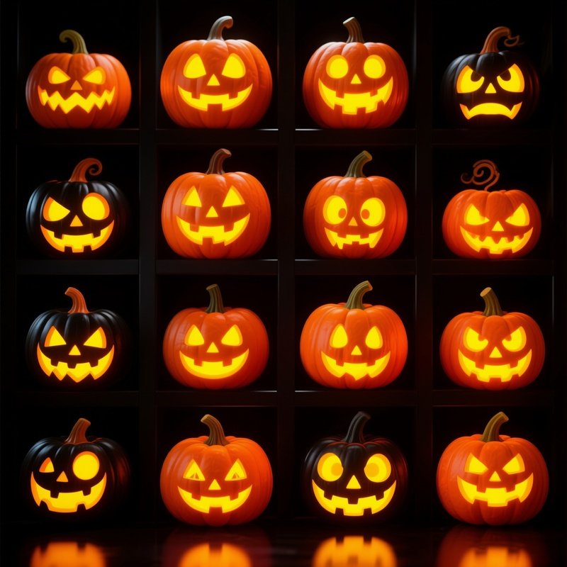 Collection Of Carved Pumpkins Halloween Pumpkin Carving