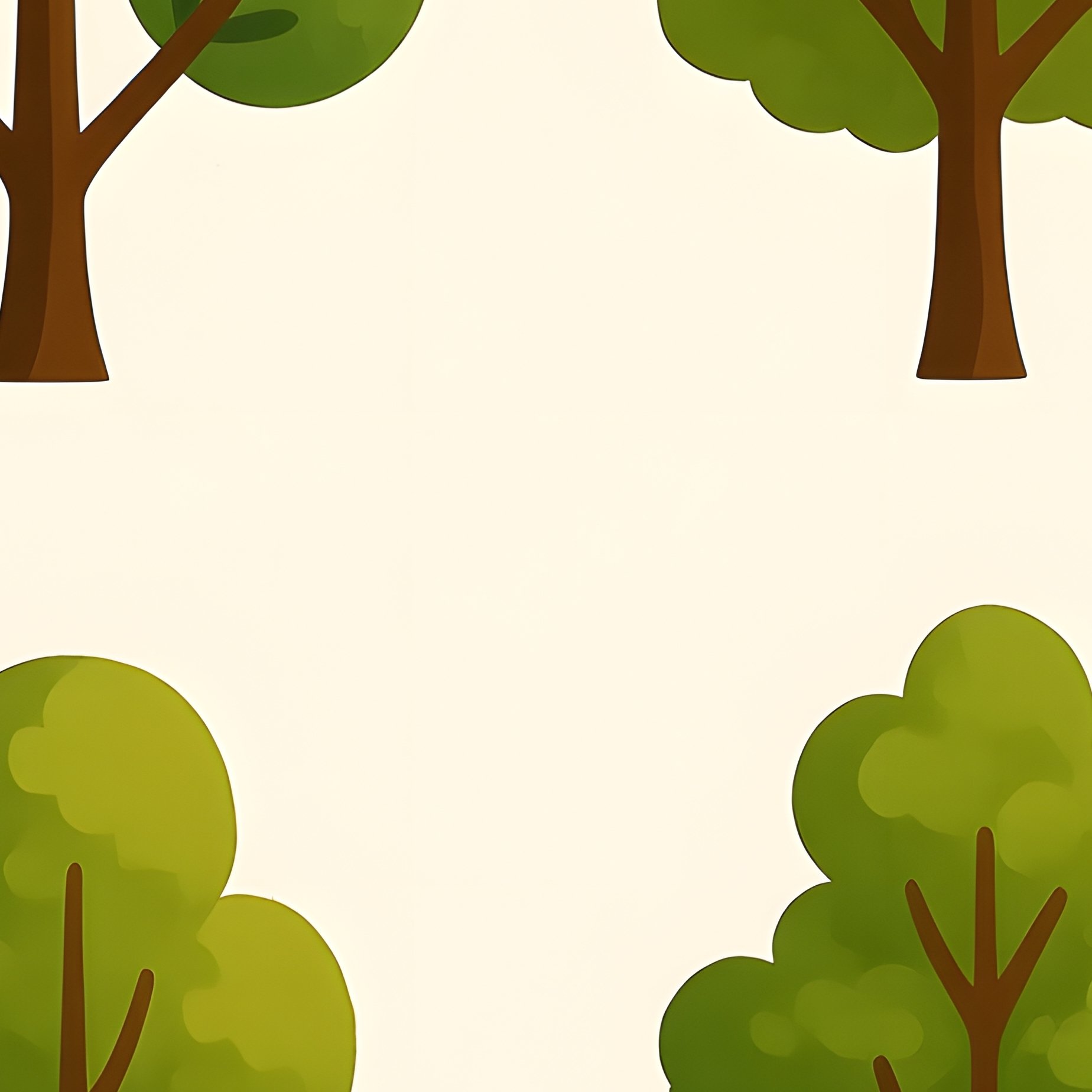 Collection Of Green Flat Trees Trees Illustration - Full Resolution Quality Preview