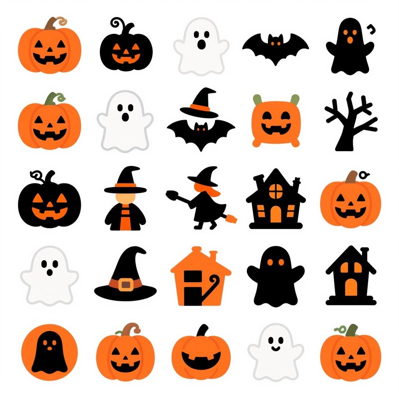 Collection Of Halloween Themed Icons Halloween Icons